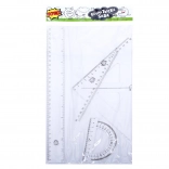 geometrická sada transparentná