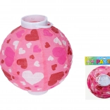 Lampión guľa 20 cm na batérie s motívom srdiečok