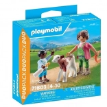 Playmobil DuoPack vidiecka gazdiná s dieťaťom a teliatkom
