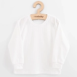 detské bavlnené tričko s dlhým rukávom New Baby Kindergarten biele