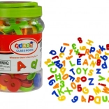 Magnetické písmenká a číslice v dóze 78 prvkov