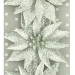 Vianočné glitrové ruže strieborné