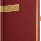 Týždenný diár bordó-zlatý 2026