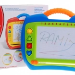 Veselá magnetická kresliaca tabuľka pre deti 3+ so stylusom a 4 pečiatkami, štvorfarebné kreslenie