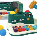 Detské xylofónové pianínko krokodíl – interaktívna edukačná hudobná hračka