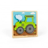 Drevené vkladačkové puzzle traktor pre deti