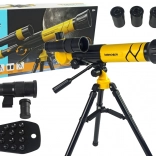 Detský astronomický ďalekohľad s držiakom na telefón, žltý