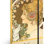 Zošit Alfons Mucha – Pero, bodkovaný, 13 × 21 cm