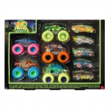 Sada HOT WHEELS MONSTER TRUCKS 1:64 svietiace v tme, 10 ks