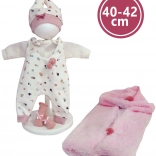 Oblečenie pre bábiku NEW BORN 40–42 cm – 4-dielna sada s obojstrannou dečkou