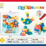 Sada mäkkých stavebnicových kociek 45 ks