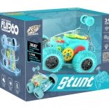 RC auto priesvitné zelené kaskadérske s LED a zvukom