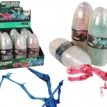 otváracie dinosauřie vajce s kryštalickými figúrkami