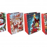 darčeková taška vianočná M 26 × 32 × 10 cm