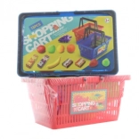 Nákupný košík s ovocím a potravinami