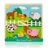 Drevené zvukové puzzle – zvieratá z farmy
