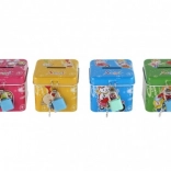 Detská plechová pokladnička so zámkom