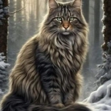 Diamantové Maľovanie Kocúr v Lesa 30x40cm