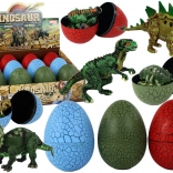 Vajíčko s figúrkou dinosaura, 3 farby, 9 cm