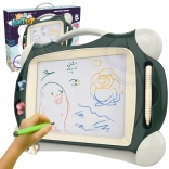 Farebná magnetická kresliaca tabuľa s 2 pečiatkami v zelenej farbe