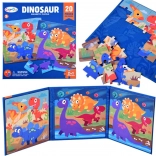 Magnetická knižka puzzle dinosaury, 40 dielikov