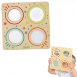 drevená zmyslová tabuľa so zrkadlami a šošovkou MASTERKIDZ