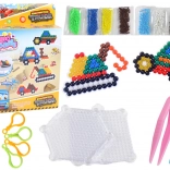 Sada vodných korálikov DIY – kúzelné koráliky, 8 farieb, stavebné vozidlá