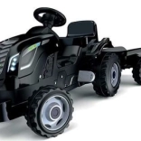 Pedálový traktor s prívesom - čierny