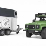 BRUDER LAND ROVER DEFENDER s prívesom pre kone