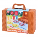 Piknikový košík s riadom pre deti, 22 dielov