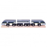 Rýchly vlak Eurostar E320 s koľajnicami