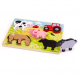 Bigjigs Toys vkladacie puzzle farma z dreva