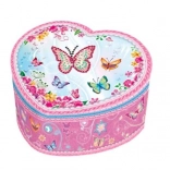Hracia skrinka v tvare srdca s motýlikmi