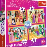 Puzzle 4 v 1 – rozprávkové príbehy PRINCESS DISNEY