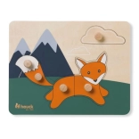 Hauck drevené puzzle s úchytmi Fox – vzdelávacie gombíkové puzzle
