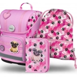 Súprava školských potrieb BAGGL Labky: aktovka, peračník a sáčok