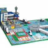 Letisková garáž – sada so 4 autami a lietadlom, kovová