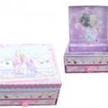 Hudobná šperkovnica s jednorožcom a zrkadielkom