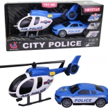 Vrtuľník s policajným vozidlom