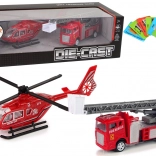 Sada hračiek Hasičské autá a vrtuľník