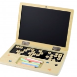 Drevený notebook – tabuľa s kriedou a abecedou