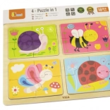 Drevené puzzle so zvieratkami 4 v 1 od Viga