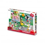 Puzzle MICKEY A MINNIE športujú 3×55 dielikov