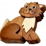 Drevená magnetka – mačka (ručná výroba z prírodných drevín)