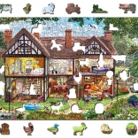 Drevené obojstranné puzzle Dom na leto 2v1, 505 dielikov