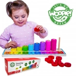 Woopie Green montessori drevená počítacia a farebná skladačka, 56 dielov