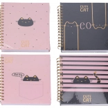 Linkovaný špirálový notes s motívom mačky 15 × 21 cm, 100 strán