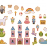 Bigjigs Toys rozprávkové drevené magnetky – sada 35 ks