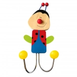 Detský drevený vešiak Lienka