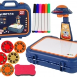 Detský projektor na kreslenie v kufríku – modrý